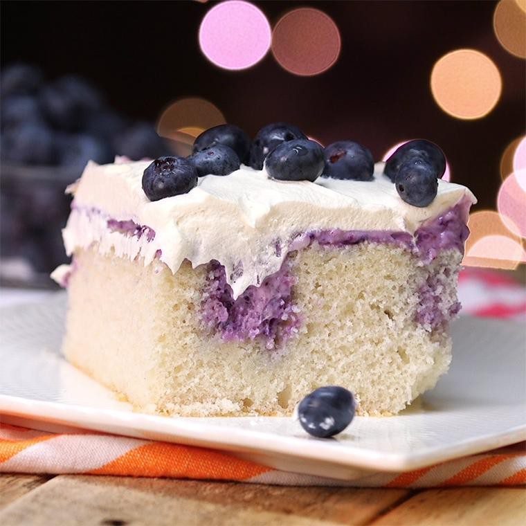 Blueberry Cheesecake Poke Cake Is Every Dessert Lover's Dream